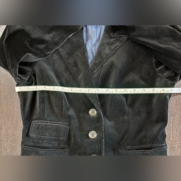 Black Velour Fitted Blazer Jacket Size 6 Ann Taylor Loft - Picture 7 of 10